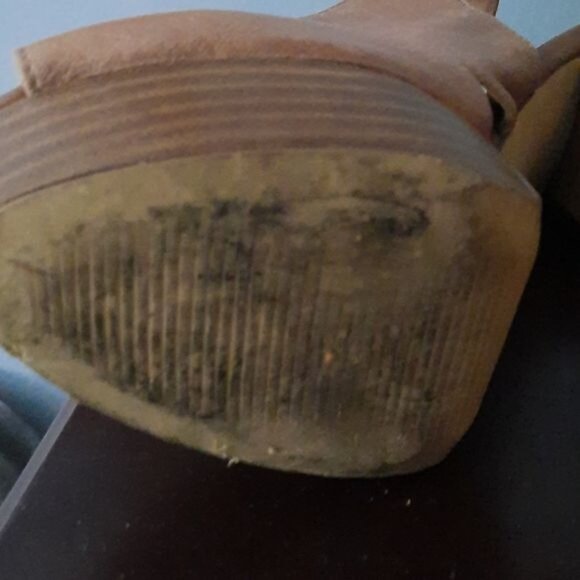 Steve Madden Tan Giaa Open Toe Platform Shoe Sling Back Sandals  Size 8 - Picture 10 of 11